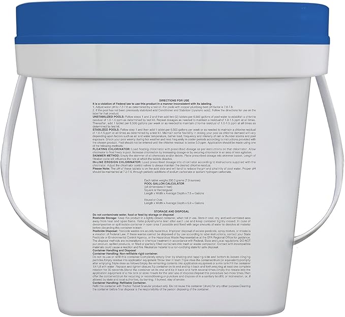 PROFELIZ 2-Pack Chlorine Tablets 3 Inch for Swimming Pools, Kills Bacteria and Stops Algae, Slow Dissolving,Individually Wrapped,Pool Chlorine Tablets,8 LB