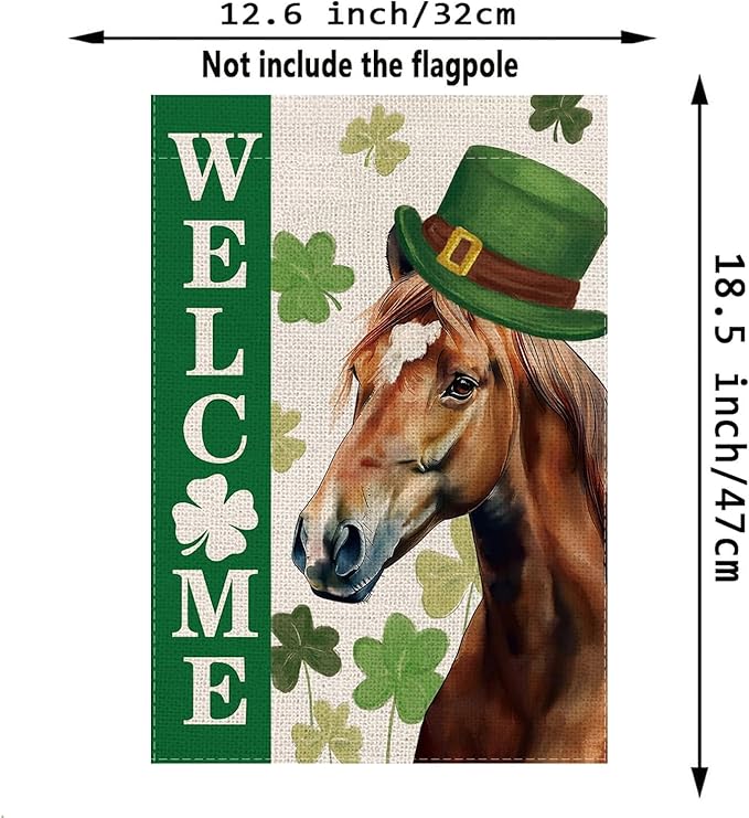 Seasonal Garden Flags Horse Double Sided Flags Set of 11 Holiday Farmhouse Indoor Outdoor Christmas Gifts Yard Lawn Decorations 12.5x18 Inch