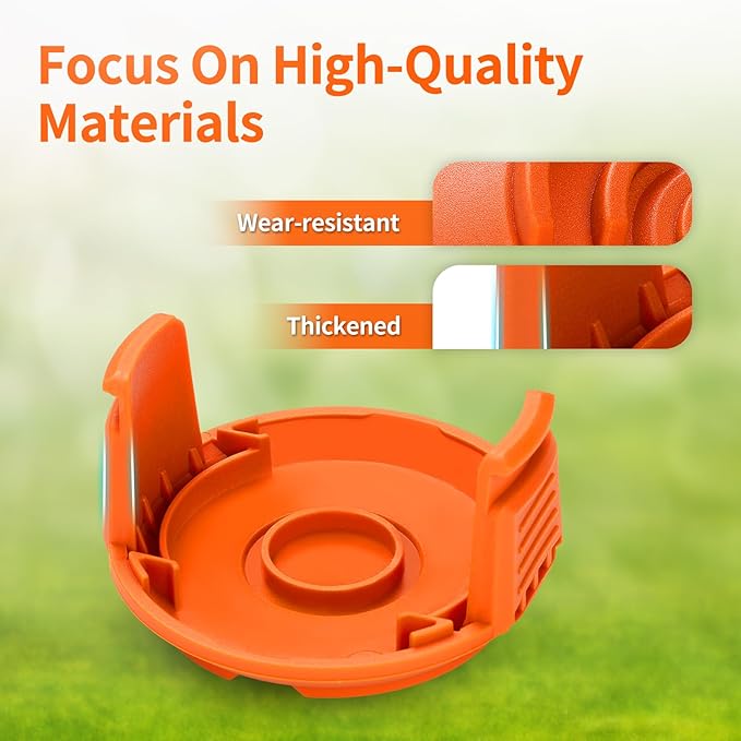 Replacement Spool Cap Covers Compatible with Worx, Trimmer Cap Suitable for Worx Weed Eater String Trimmers WA0010, WA6531 (3-Pack)