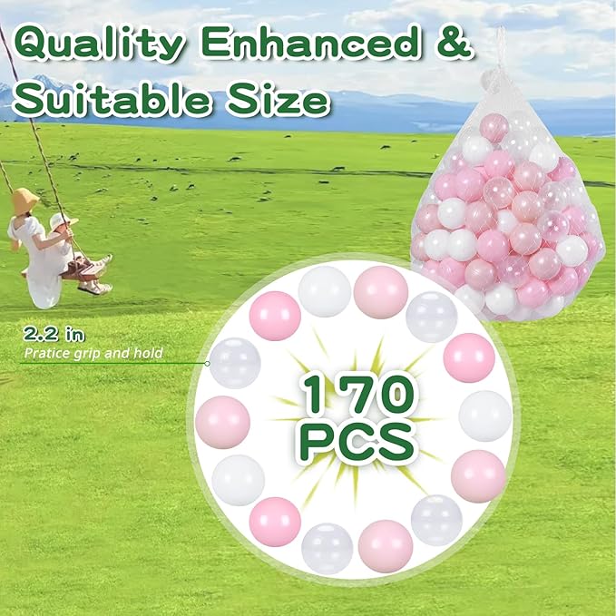 TRENDPLAY Plastic Balls for Ball Pits - Hollow Balls- Safe and Exciting Playtime - Perfect for Baby Pools, Birthday Party Decoration