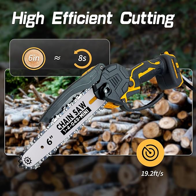Mini Chainsaw Compatible for Dewalt Battery 20V MAX, 8-Inch and 6-Inch 2-IN-1 Cordless Hand-held Chain Saw, Electric Hand Saws for Wood Cutting, Tree Trimming Gift for Men(Tool Only)