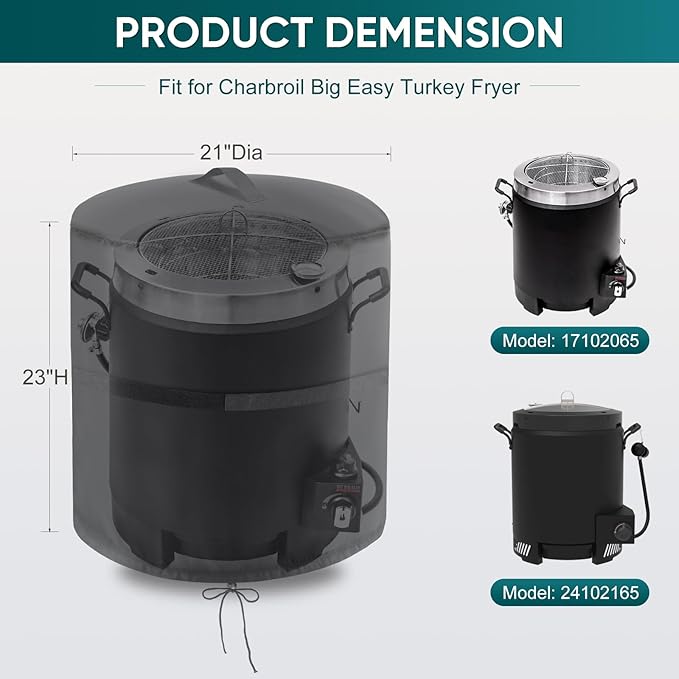 Cover for Charbroil The Big Easy Turkey Fryer, Waterproof Outdooor Cover for Char Broil Model 17102065/14101480 / 24102165