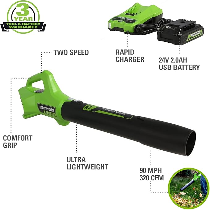 Greenworks 48V (2x24V) Lawn Mower Combo Kit with 21" Steel Deck, 12" String Trimmer, 320 CFM Blower, and Brushless 1/2" Drill Driver Ideal for Yard & Indoor