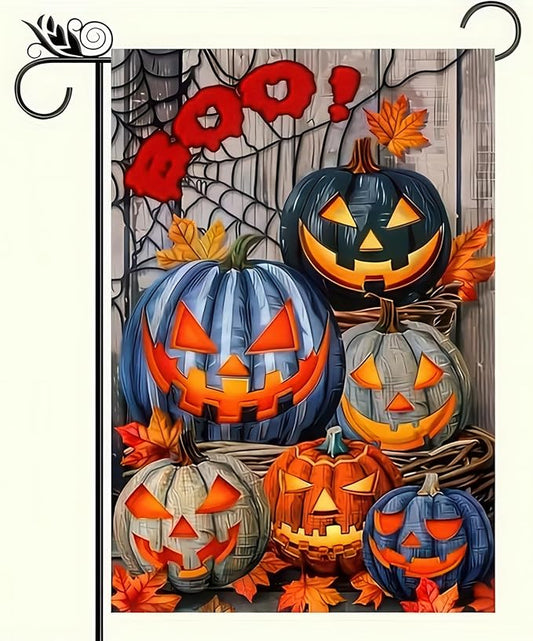 Welcome Fall Garden Flag - Autumn Thanksgiving Pumpkin Garden Flags 12 x 18 Inch Vertical Double Sided Scary Pumpkin Holiday Yard Decoration