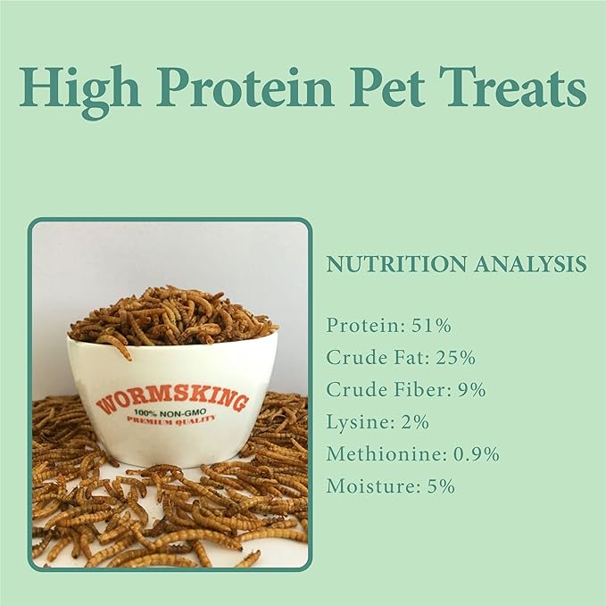 10LB Dried Mealworms, High Protein Meal Worms for Poultry, Wild Birds, Hedgehogs, Hamsters, Reptiles, Great Chicken Food, Bird Food