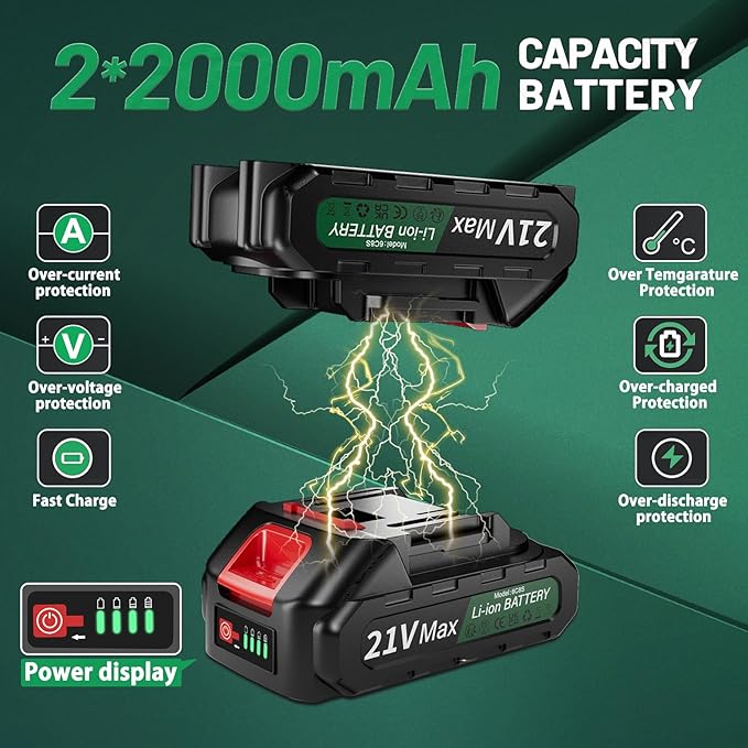 Mini Electric Chainsaw 6 inch, Goldsea Cordless Chainsaw with 2 Rechargeable Battery 21v and chains, Small Powered Handheld Chain Saws for Gardening Wood/Tree Cutting Branches