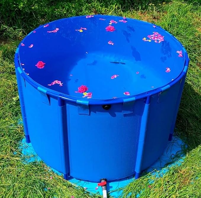 Canvas Fish Pond Pool,Above Ground Pond,PVC Fish Pond,Round Thickening Fish Pond Pool,Pool Above Ground with Durable Framed,for Fish Farming,Aquatic Products Breeding Pond 59 X31.5 in/356Gal