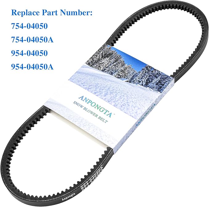 954-04050A Snow Thrower Auger Belt for MTD, Cub Cadet, Craftsman, Troy-Bilt 754-04050, 754-04050A, 954-04050, Replaces 954-04050A Belt (1/2'' x 35'' V-Belt, Kevlar Cord)