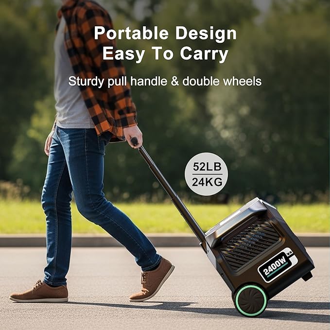 IEE 2400W/2048Wh Solar power station With 200W Solar Panel,P2400 Solar Generator(4800W Peak),1800W Super Fast Charging,APP Control Emergency Power Station for Home, Camping, Power Outages
