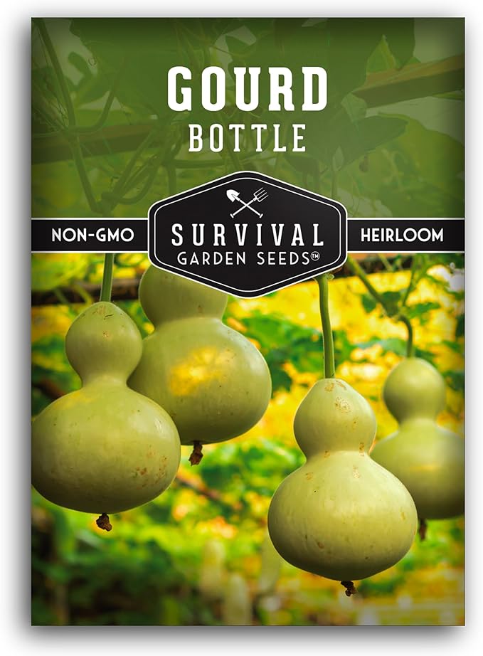 Bottle Gourd Seed for Planting - 1 Packet with Instructions to Plant & Grow Birdhouse or Calabash Gourds in Your Home Vegetable Garden - Non-GMO Heirloom Variety Plant Seed - Survival Garden Seeds