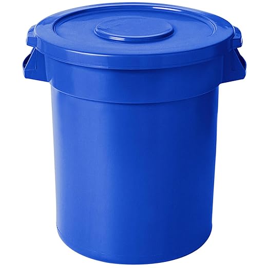PRO&Family Trash can with Lid (Blue, 20 Gallon)
