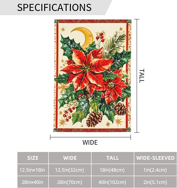 Christmas Garden Flag Vertical Double Sided Outdoor Yard Flags 12.5x18 Inch Burlap Banners for House Lawn