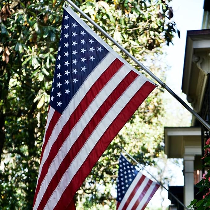 Homissor American Flag 4x6 Heavy Duty Outdoor USA US Flags for Outside Embroidered Stars Sewn Stripes Indoor With Brass Grommets