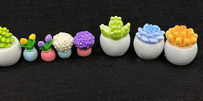 Geiomoo Miniature Resin Set, Mixed Garden Mini Fish Tank Accessories for Landscape Home DIY Crafts Decors (10 Pcs)