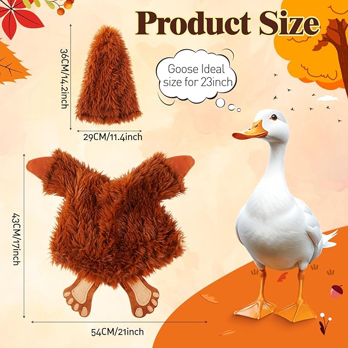 Vinsot Halloween Outdoor Porch Geese Outfit, 23" Patio Yard Porch Desk Goose Coat, Lawn Goose Accessories