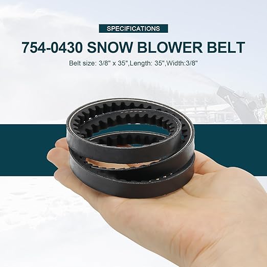 954-0430 754-0430 Snow Brower Auger Drive Belt Two-Stage Snow Blowers 3/8"x35" for MTD Troy Bilt Cub Cadet 754-0430 954-0430 754-0430A 754-0430B 954-0430B 954-0431 Oregon 75-158 265-811