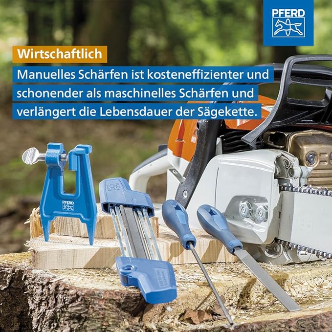 Pferd Chain Saw Sharpener Chain Sharp CS-X, File 1/8 inch, 17299 – Chain Saw File and Depth Gauge File in One Ergonomic Tool