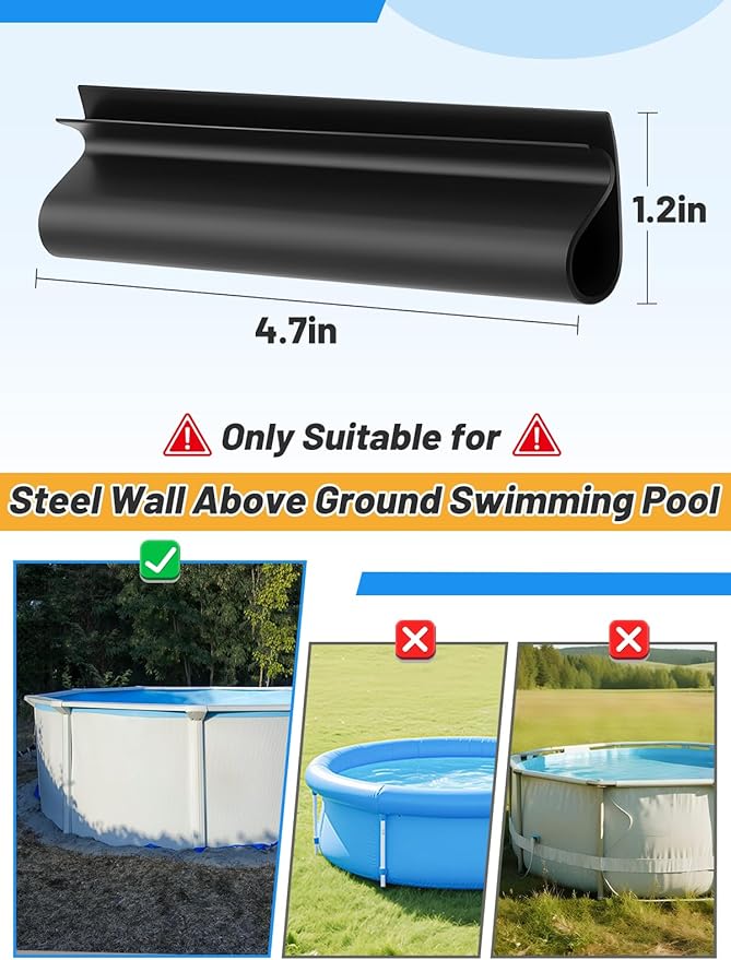 32 Pcs 4.7" Winter Pool Cover Clips - Pool Closing Kit for Above Ground Steel Wall Pools, Wind Guard Clamps for Securing Cover Tightly(Black)