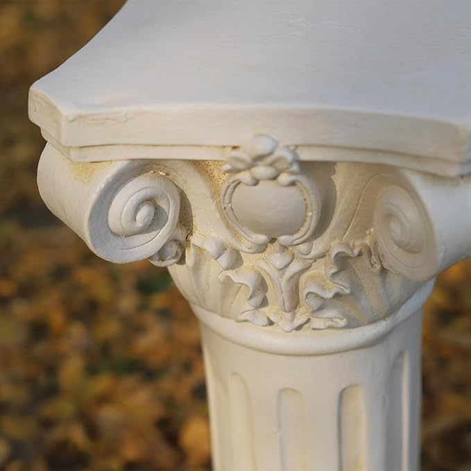 Classical Greek Ionic Order Column with Retro Old Style for Indoor Outdoor Garden Decor or Display Pedestal Pillar Stand for Plants and Sculptures,White