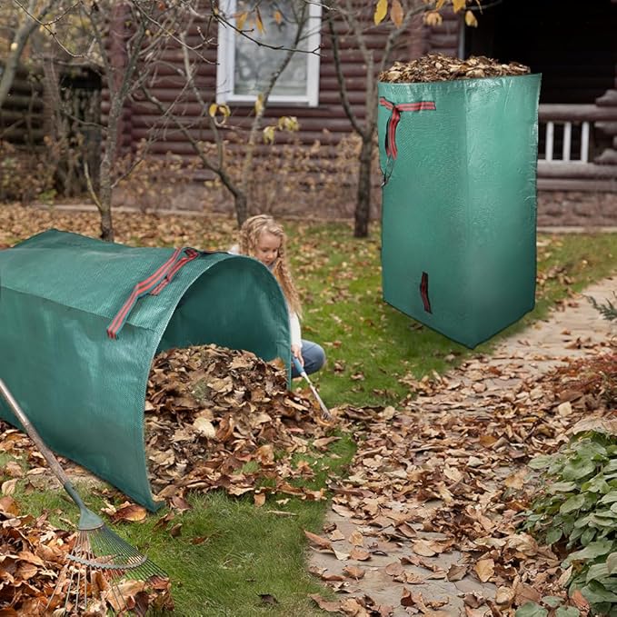 2 Pack Yard Waste Bags, 72 Gallon Yard Garden Bags for Leaves Lawn and Leaf Bags, Reusable Yard Garden Bags for Leaves Lawn Trash (270L)