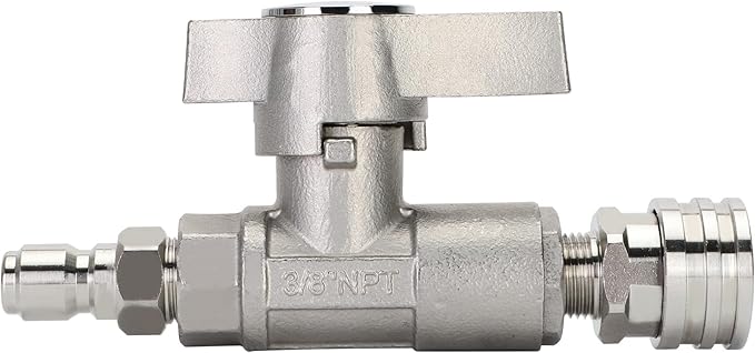 Ball Valve Pressure Washer, DN10 Ball Valve, 3/8" High Pressure Ball Valve for Power Washer Hose, 5000 PSI (3/8" Female BSP)