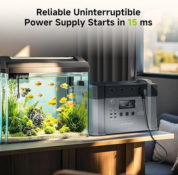 2000w Portable Power Station, 1500Wh MPPT Battery Backup, S2000 Solar Generator with 4 AC Outlets(Peak 4000w), Solar Power Bank for 11 Devices, for Home Use, Outdoor Camping, Traveling, RVs