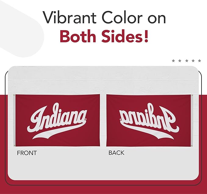 Indiana Hoosiers College Sports Printed Flag - NCAA Licensed - Nylon - School Banner (White, Red) (3' x 5')