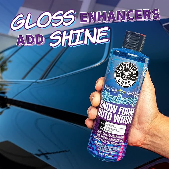 Chemical Guys Big Mouth Max Release Foam Cannon and Blueberry Snow Foam Car Wash Soap, 64 fl oz - Car, Truck, SUV, RV & Boat Wash (Big Mouth Cannon Connects to Pressure Washer) 34 oz Bottle - 2 Items