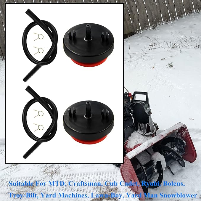 951-10639A Primer Bulb with Fuel Line for MTD Craftsman Troy-Bilt Ryobi Bolens Lawn-Boy Yard Machines Snowblower 751-10639, Replaces Tecumseh 570682A Primer Bulb (Pack of 2)