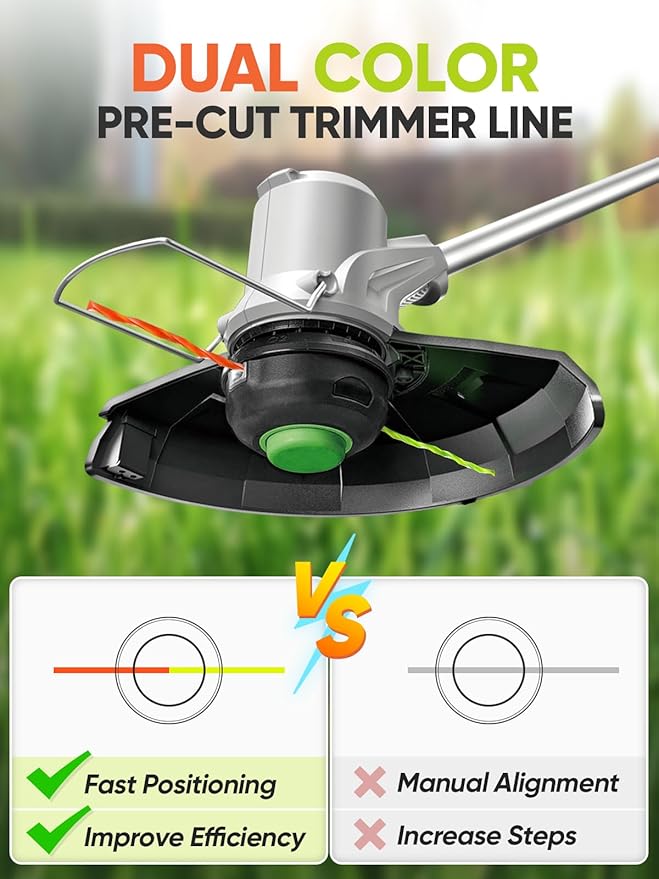 16 Pack AL2420PD Replacement Twisted Trimmer Line Compatible with All EGO 15-Inch String Trimmers Weed Eater, Dual Color Pre-Cut 0.095" 224Ft Weed Wacker String line for EGO Trimmers String