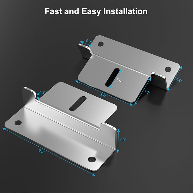 ACOPOWER Solar Panel Mounting Z Bracket - Set of 4 for RV Boat Off Gird Installation,Sliver,HY-Z1-M