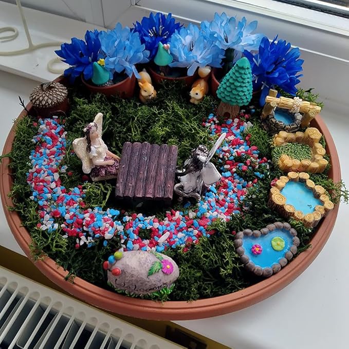 Fairy Garden Pond 15 Pack Mini Pond for Fairy Garden Accessories Outdoor Small Ponds Miniature Figurines Zen Gardens Terrarium Decor Little Statues Brown