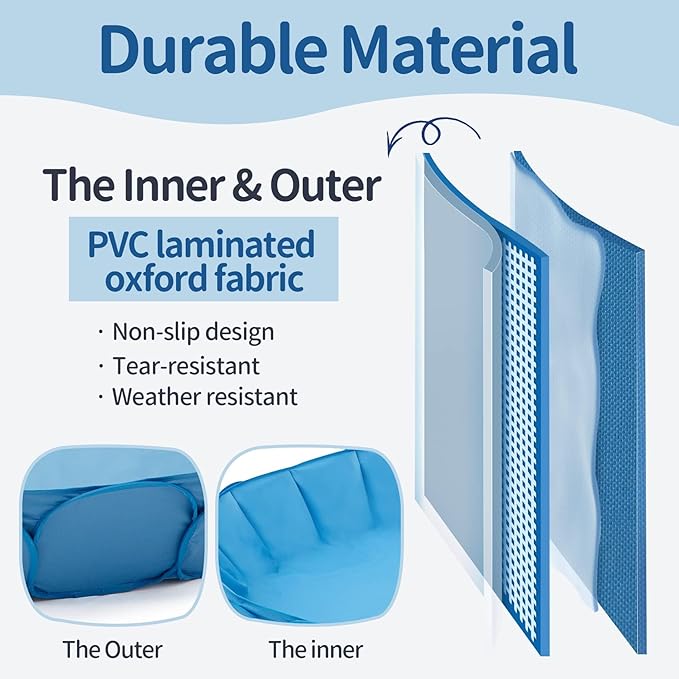 Alvantor Pet Swimming Pool - Foldable, Portable Dog Bathing Tub and Kiddie Pool - Indoor/Outdoor Fun - 63"x12" - Patent Pending