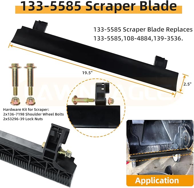 99-9313 Snow Blower Paddles with 133-5585 Scraper Blade Replaces Toro 99-9313 Kit, 55-9251, 88-0771, 108-4884 for Toro 210 R, 421 QE, 421 QR, 621 E, 621 QZE, 721 E, 721 R Snowthrowers