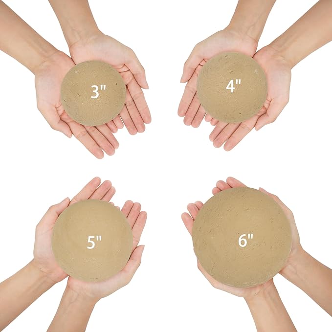 Skyflame 4-inch Ceramic Fireplace Balls, 12PCS Round Beige Fire Pit/Firepalce Insert Accessory for Indoor, Outdoor, Patio and Garden