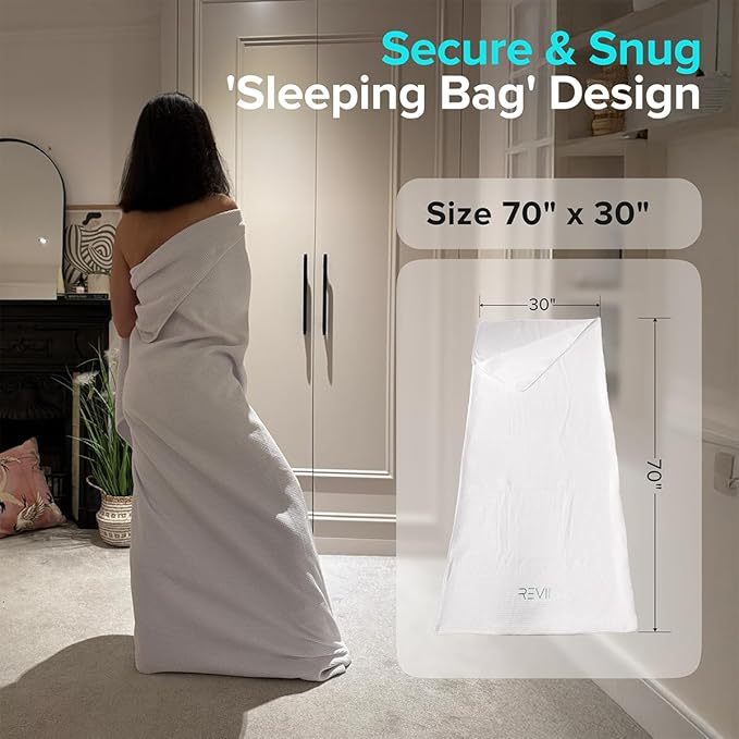 Sauna Blanket Insert Towel - 2 Pack Soft White Cotton Waffle - Comfortable and Easy Home Sessions Minimal Cleanup - Super Absorbent Sauna Towel