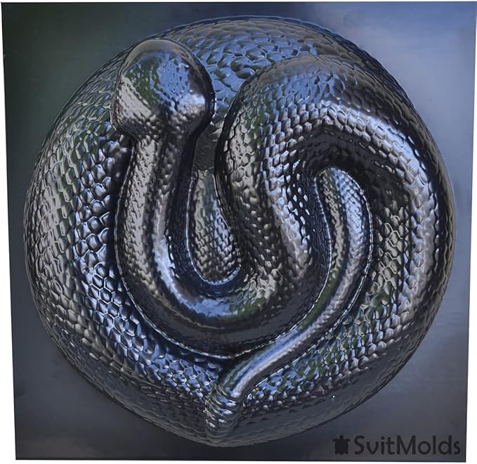 SvitMods Mold Snake DIY Statue for Garden Concrete Cement Mould Rattlesnake Garden Decor Mold Croc for Garden Figure (D72)