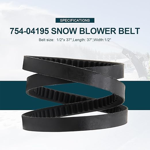 754-04195 954-04195A Auger Drive Belt Snow blowers Replacement 1/2"x 37" for MTD Troy Bilt Cub Cadet 954-04195 754-04195A