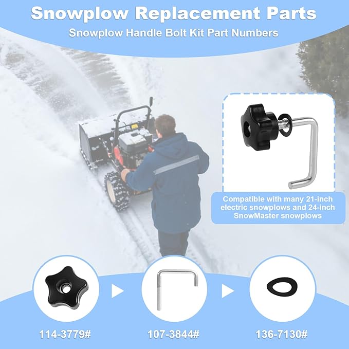 114-3779 Handle Knob and Lock Bolt Screw Kit for Toro Snow Blower, 136-7130 107-3844 Replacement Parts Handle Knob and Bolts Assembly for 21" Power Clear & 24" SnowMaster Models