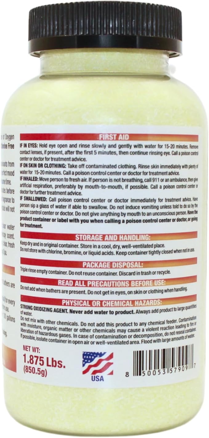 Sunkissed Flower Aromatherapy Spa Shock for Hot Tubs & Spas | Non-Chlorine Oxidizing Hot Tub Shock Treatment | Compatible with Bromine Tablets & Chlorine | Neutralizes Odors & Clarifies Water (2 lbs)