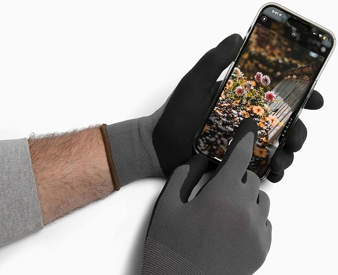 Garden Work Gloves 6-pack Lightweight Breathable with Nitrile Grip for Gardening, Landscaping, Weeding, Men Women Work Gloves