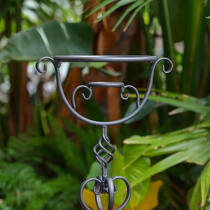 26.7" H Gazing Ball Stand, 9”D Metal Gazing Globe Stand for 10 Inches Garden Gazing Globes, Vintage Gazing Ball Holder Display for Indoor Outdoor