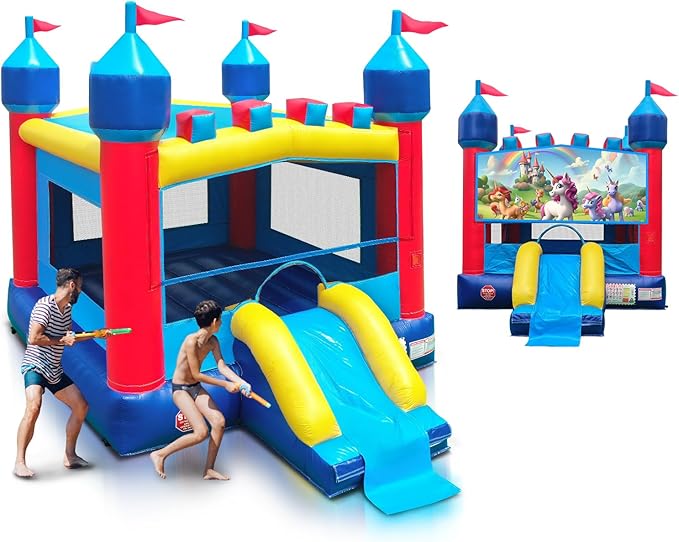 JOYMOR Commercial Grade Inflatable Water Slide with Splash Pool for All Ages, 100% PVC Vinyl Inflatable Water Park for Outdoor Fun Backyard (23 x 9 x 14ft), Without Blower