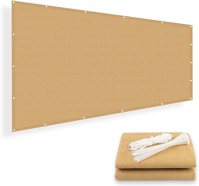 SUNNY GUARD Shade Cloth Custom Size 13x14 FT Sun Shade Screen Fabric Shade Cover Tarp with Grommets for Pergola Backyard Garden, Sand(We Customized)