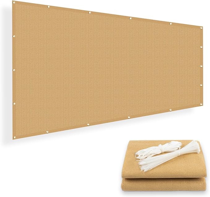 SUNNY GUARD Shade Cloth Custom Size 14x23 FT Sun Shade Screen Fabric Shade Cover Tarp with Grommets for Pergola Backyard Garden, Sand(We Customized)