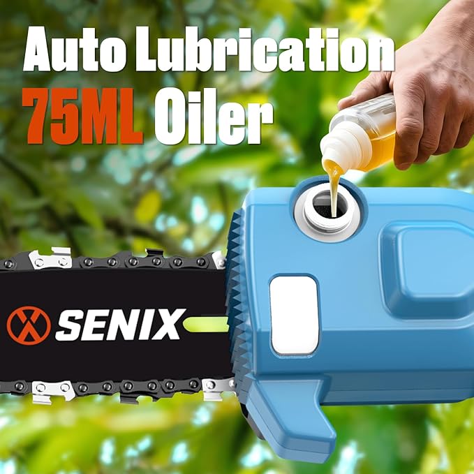 SENIX 8A Corded Electric Pole Saw | 8-Inch Cutting Bar & 14.8ft Max Reach Telescoping Pole, Lightweight Branch Cutter for Effortless Tree Trimming and Pruning