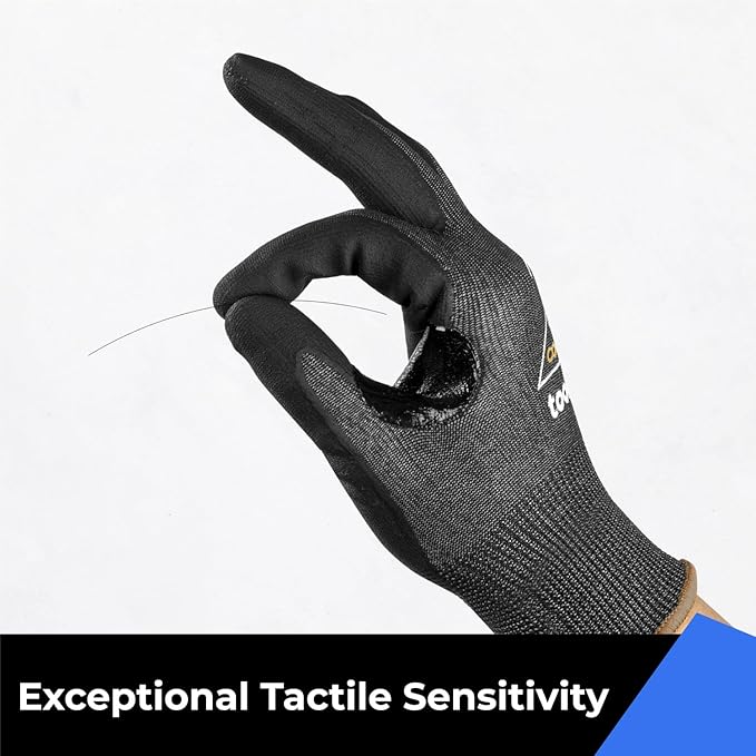 toolant ANSI A4 Cut Resistant Work Gloves without Steel and Fiberglass, Ultra Light & Thin, for Fishing, WoodCarving