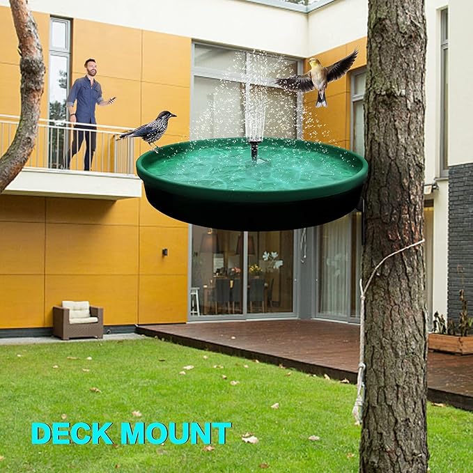 Heated Bird Bath, 3 Easy Ways to Mount Heavy Duty Metal Pedestal Detachable Bird Bath Bowl for Easy Cleaning, 75W Heated Bird Baths for Outdoors for Winter Garden Yard Patio Lawn, Green