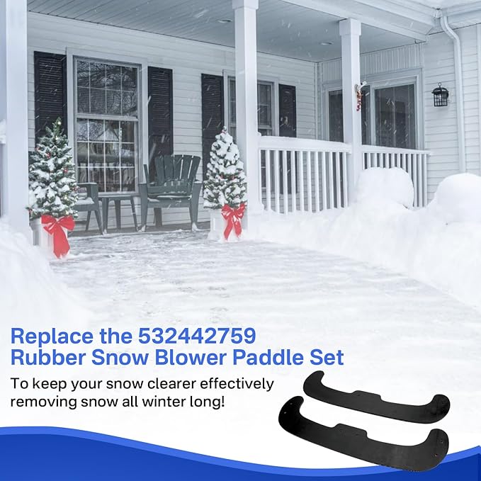 532442759 Snow Blower Auger Blade Set (2 Pack) -Rubber Snow Blower Paddle Set Compatible with Husqvarna ST111 ST121E ST131 ST151