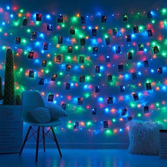 Solar String Lights Solar Christmas Lights 200 LED 72 Ft 8 Mode Outdoor String Lights Waterproof for Garden Party Patio Home Wedding Lawn Christmas Halloween Tree Decorations (Multi Color)